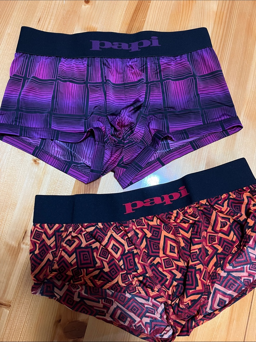 Papi Men’s Purple & Red Patterned Trunk 2-Pack